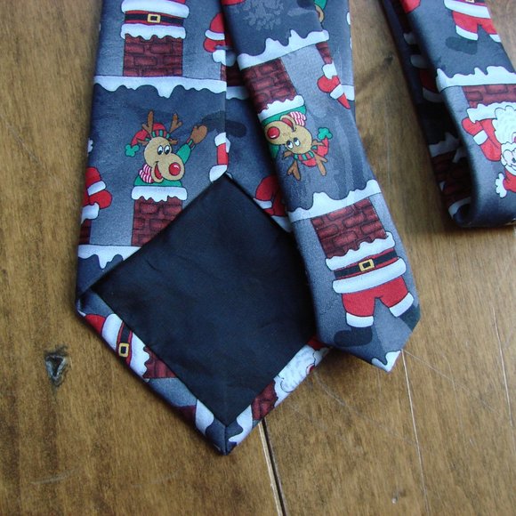 Mens Tie Christmas HOHOHO Santa Rudolph Reindeer Teachers - Picture 9 of 10